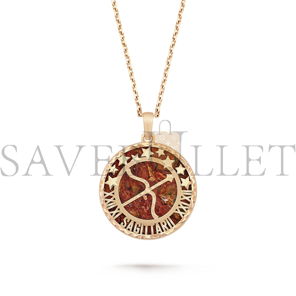 VAN CLEEF ARPELS ZODIAQUE LONG NECKLACE SAGITTARII (SAGITTARIUS) - ROSE GOLD, PIETERSITE  VCARP9R700